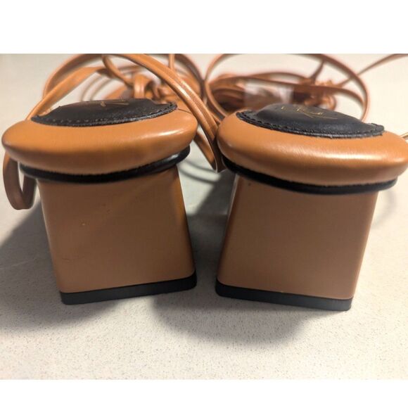 👡 Arromic Lace-Up Block Heel Sandals Brown – Size 6 – NEW - Picture 4 of 6